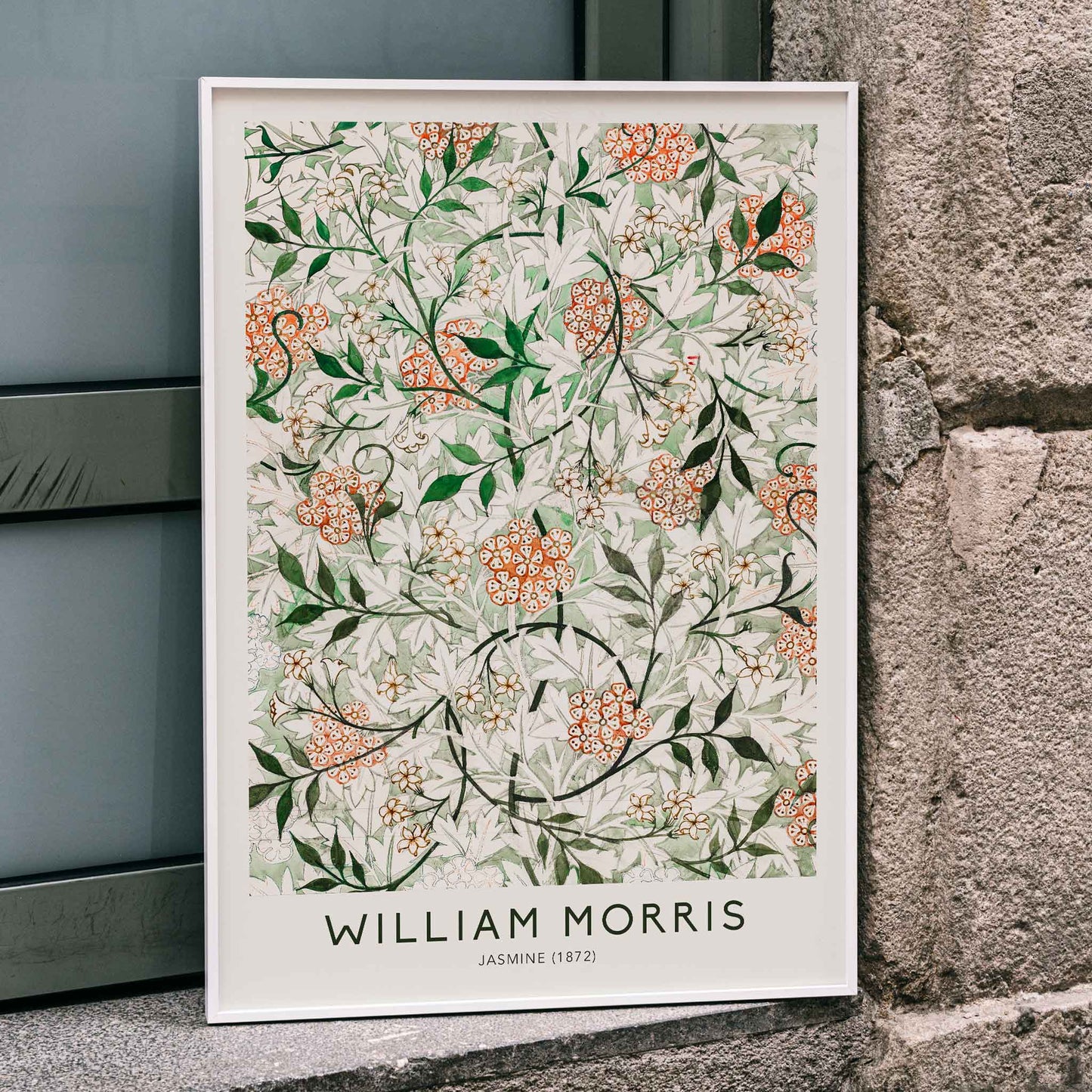 White aluminium picture frame with a minimalist design, clean lines, and a refined finish, suitable for displaying photos or art prints., scene picture showing a poster in the frame