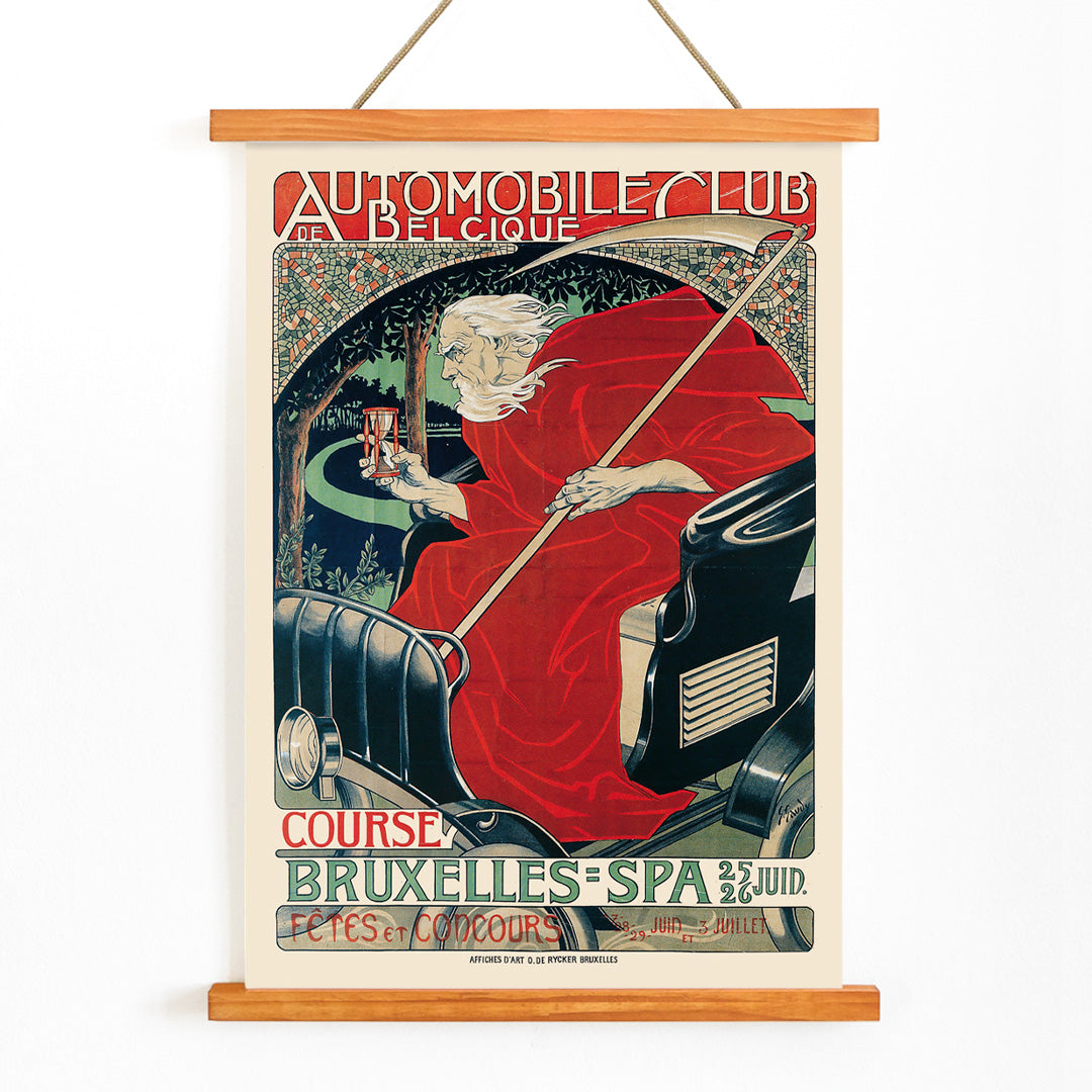 , with wooden magnetic frame on white background