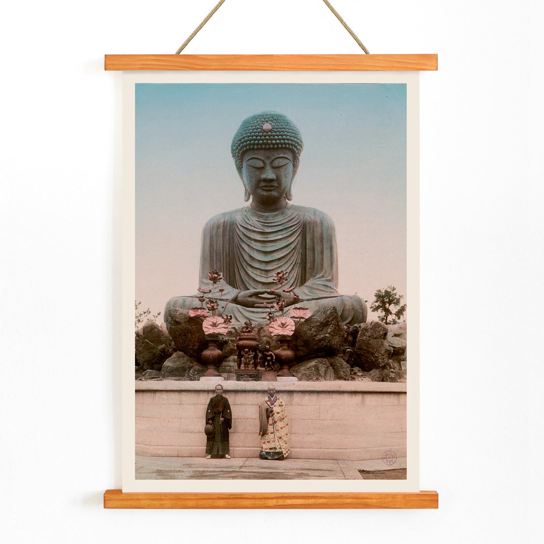 , with wooden magnetic frame on white background