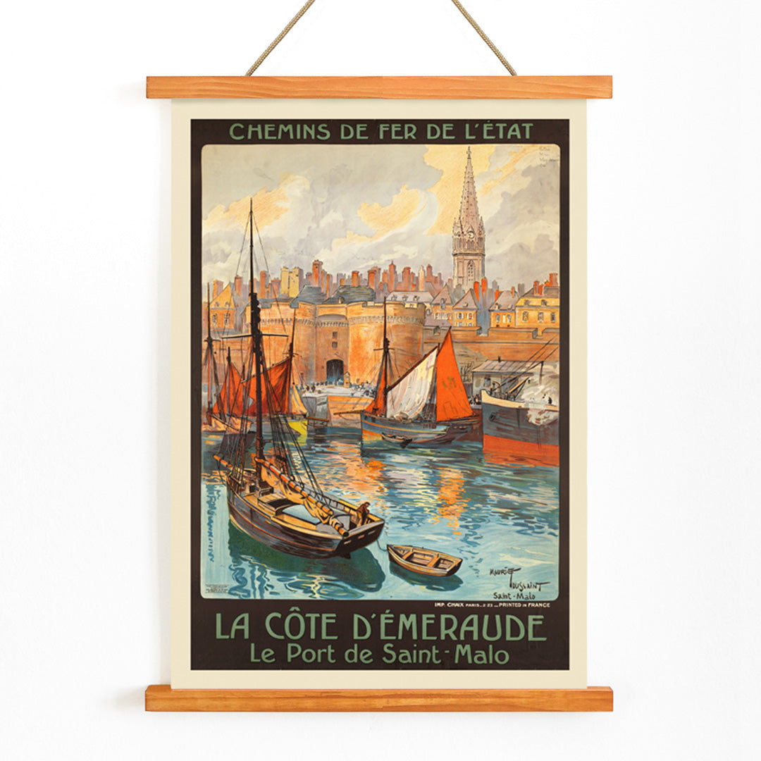 , with wooden magnetic frame on white background