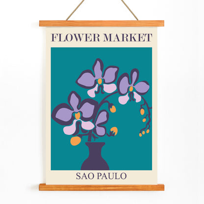 , with wooden magnetic frame on white background