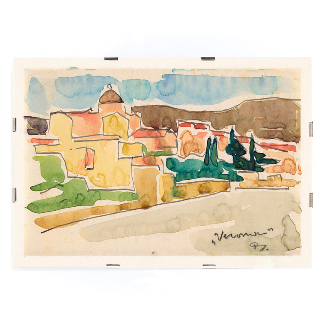 , framed and displayed in modern living room decor